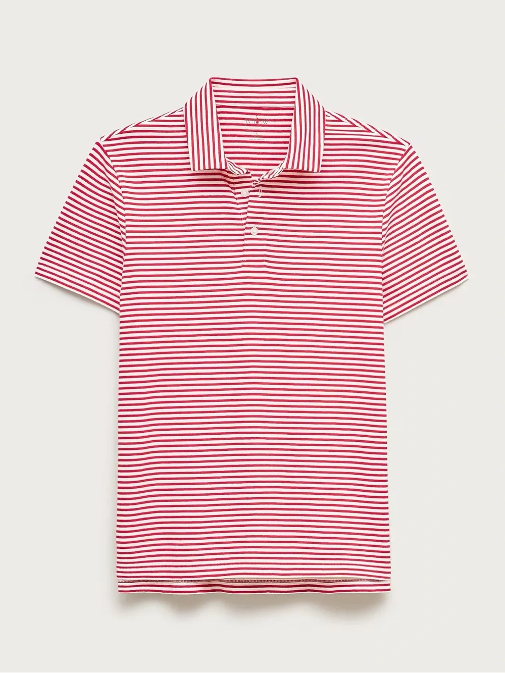 J. CREW Sueded cotton polo shirt in stripe Red Size S NWD $59.50 BW382